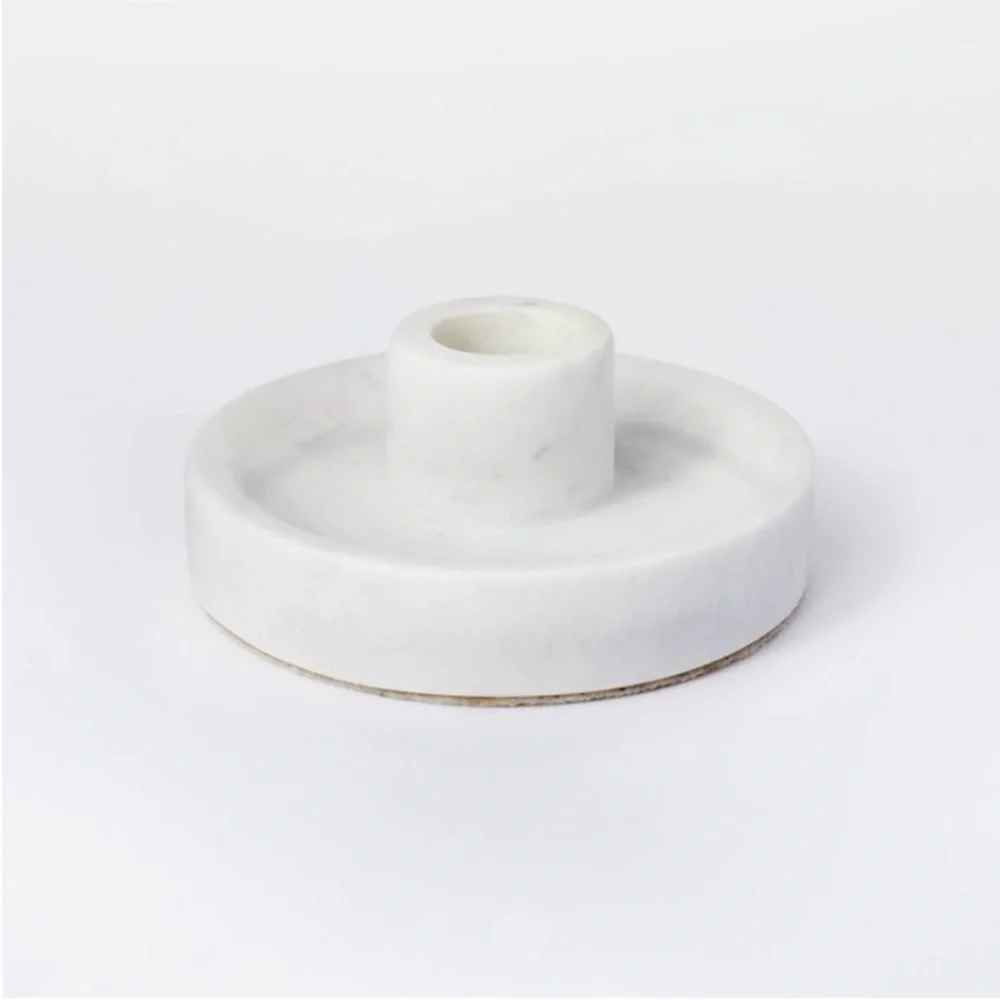 SET OF 2 Studio McGee Marble Taper Candle Holders - Picture 5 of 10
